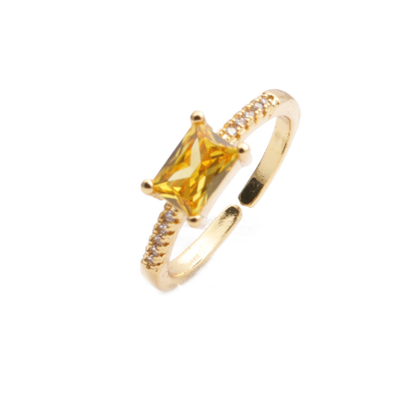 Retro amethyst citrine geometric ring