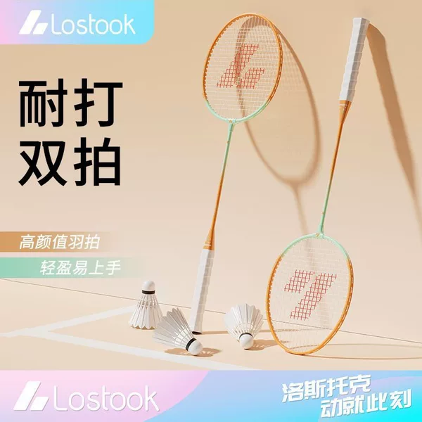 LOSTOOK Badminton Racket Single and Double Racket Set for Children and Adults, Training and Competition, Professional Durable Set
