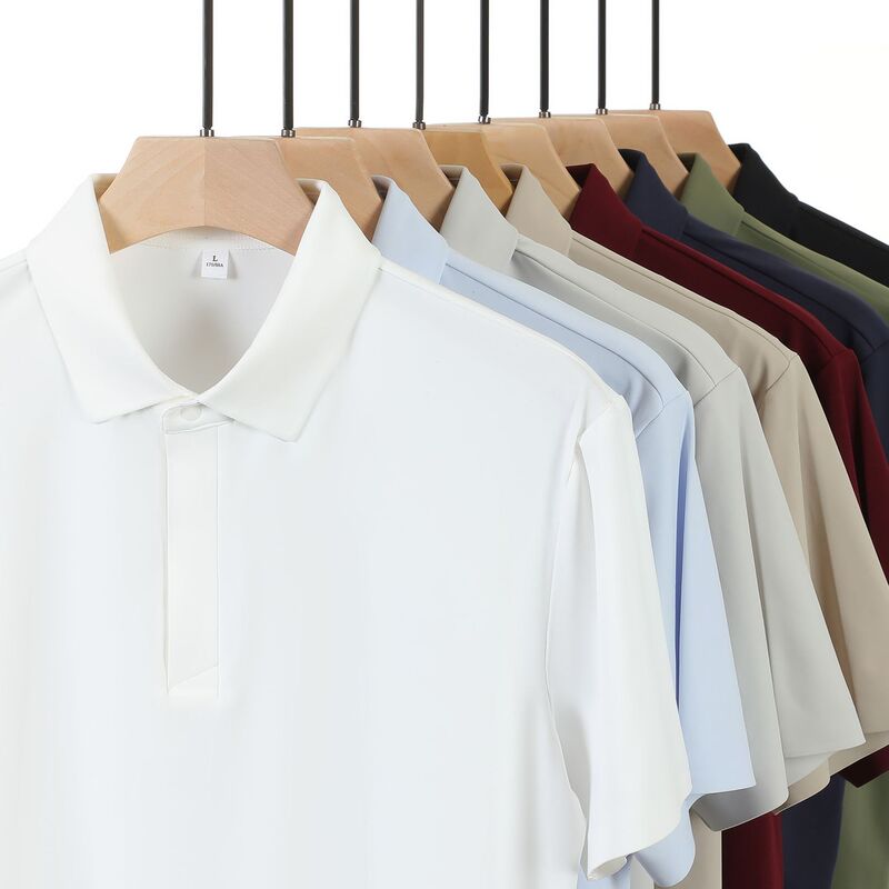 Zhuofandi 6322 Ice-Feel Quick-Dry Antibacterial Polo Shirt Nylon 66 Lightweight Business Short-Sleeve Turn-Down Collar Solid Color Workwear