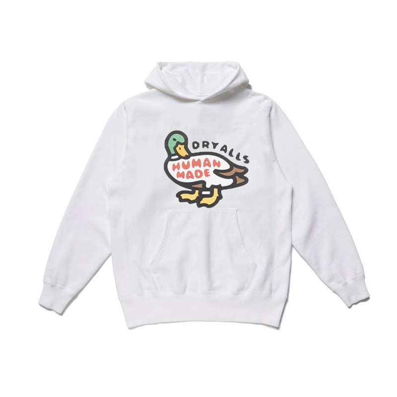 Sudadera con capucha holgada para hombre y mujer con estampado de pato salvaje de los años 20 hecha a mano, tendencia de invierno para parejas_voghion.com