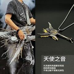 天使之音明星同款谢霆锋演唱会千万吉他项链男女吊坠朋克风时尚款