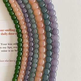 糖果色老型珠散珠批发石英岩玉苹果珠半成品散珠diy饰品配件隔珠