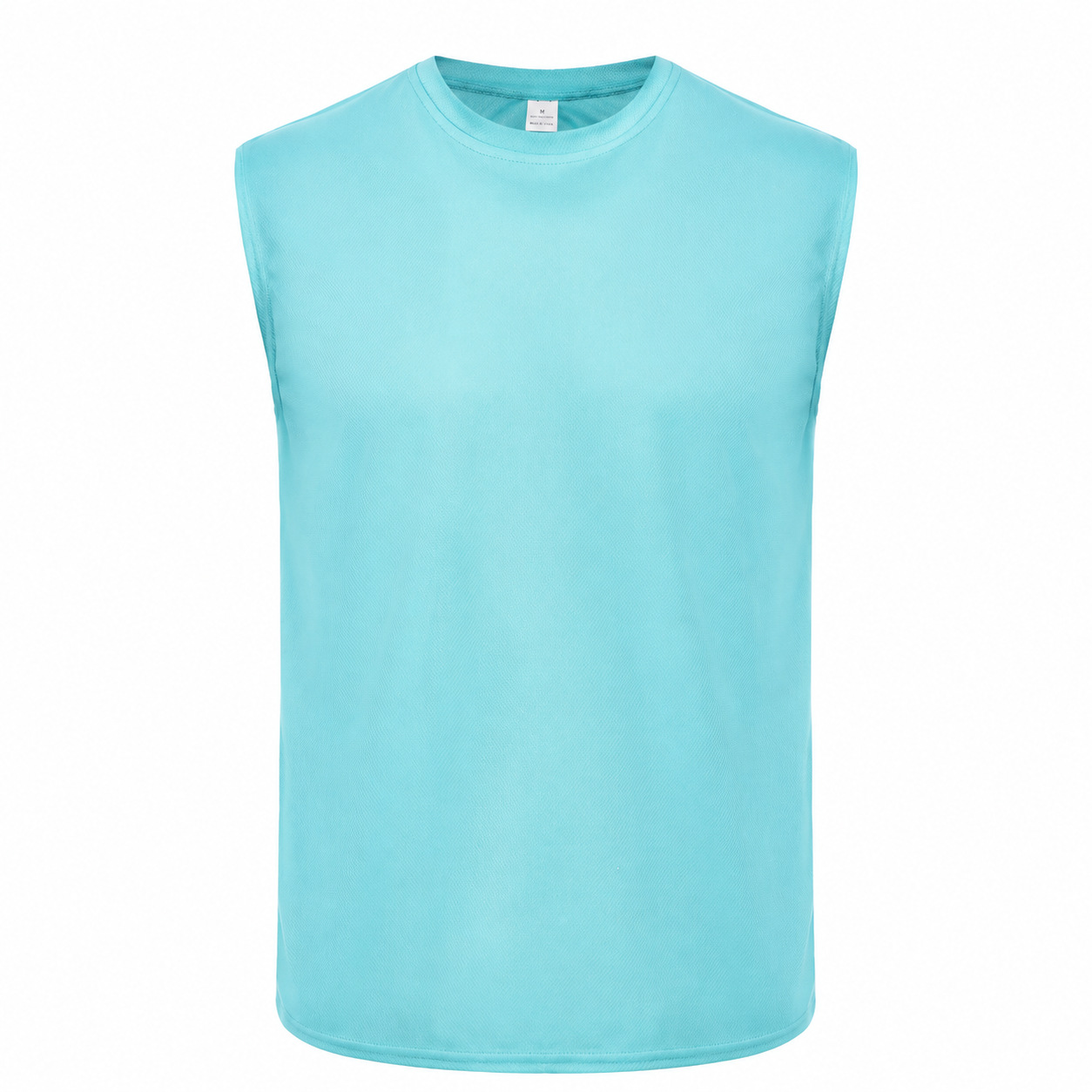 Fitness chaleco de malla entrenamiento europeo y americano de tamaño grande transpirable rápido seco camiseta de cuello redondo chaleco europeo y americano para hombres