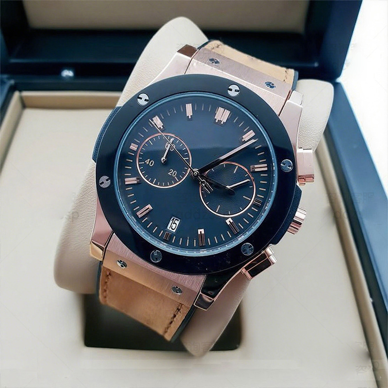 Hb Multifunctional Chronograph Watch Classic Trendy Fashion Men's Watch High-End Elegant Men's Watch