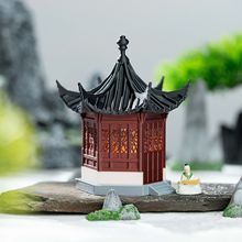 盆景带灯建筑微景观假山水陆缸鱼缸造景小摆件古建筑模型庭院室内