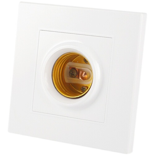 Household 86 type square spiral E27 screw concealed white lamp holder LED bulb bottom ultra-thin universal cassette lamp holder