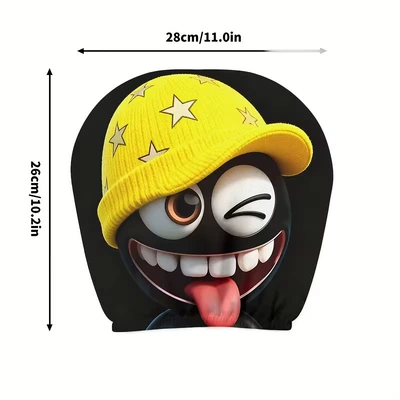Universal seat cover – on your own designs - yellow-star-knit-hat-double-sided-printing-1-piece