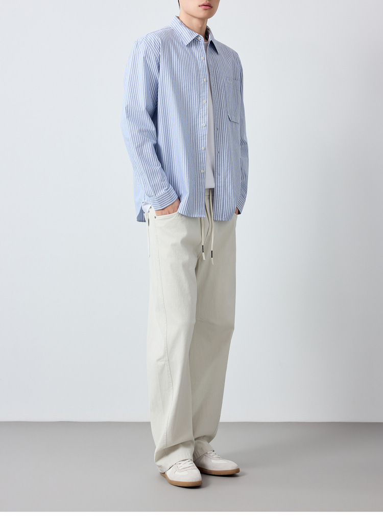 Áo sơ mi nam dài tay sọc Oxford cotton cao cấp phong cách công sở — Xanh ngọc lam tốicolor chi tiết 19