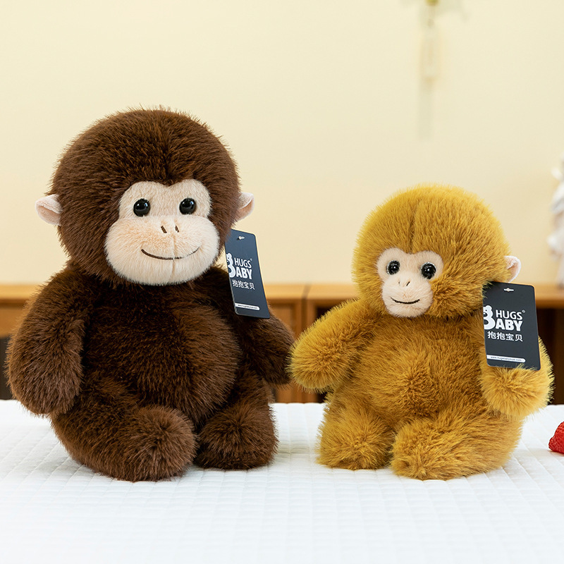 Peluche de Mono Dorado, Almohada de Mono para Dormir para Niños, Mono Pequeño de Zoológico, Accesorios de Actividades, Muñeco al por Mayor