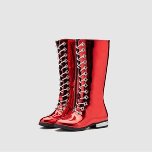 Customized Color Girls' Shoes Catwalk Martin Boots 2025 Autumn and Winter New Style Girls' Long Boots Cotton Shoes