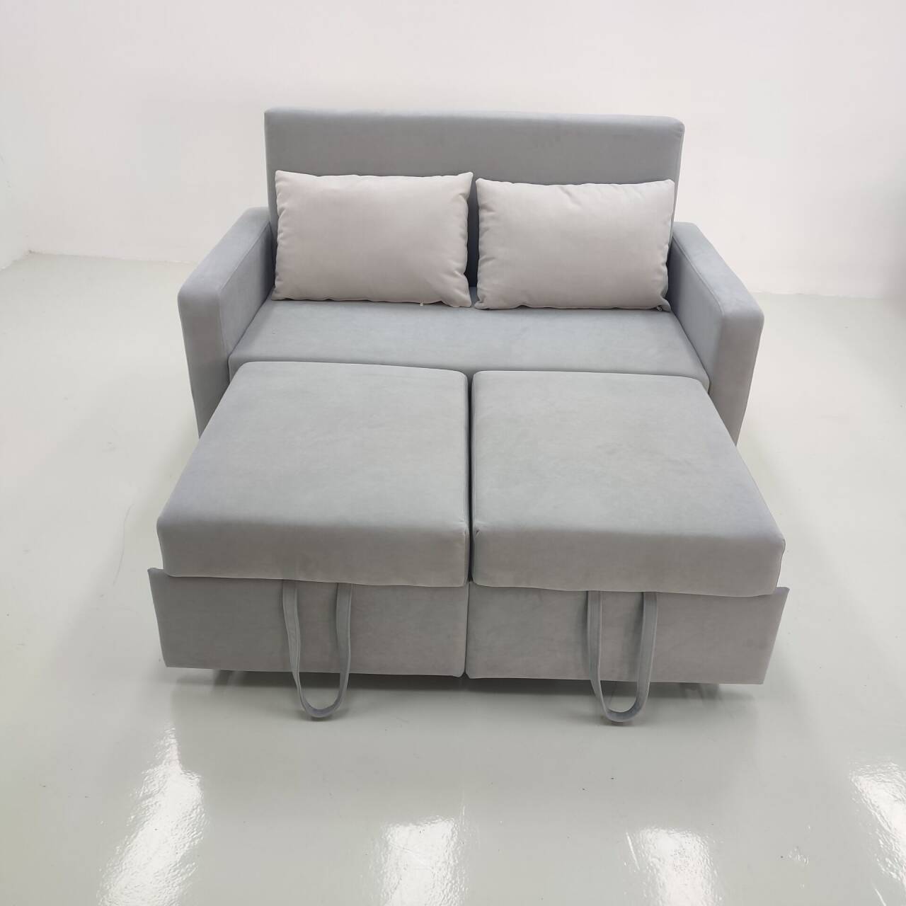 Sofá cama moderna simple de familia pequeña tecnología de seda sofá cama deslizante anti-cat arañazo sala de estar apartamento plegable peinado