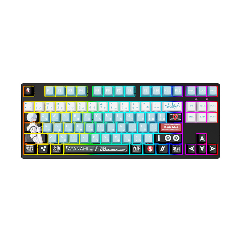 87 teclas inalámbricas Bluetooth tres modos pequeños juegos de teclado mecánico de deportes electrónicos chicas de oficina lámpara RGB en caliente tema PBT