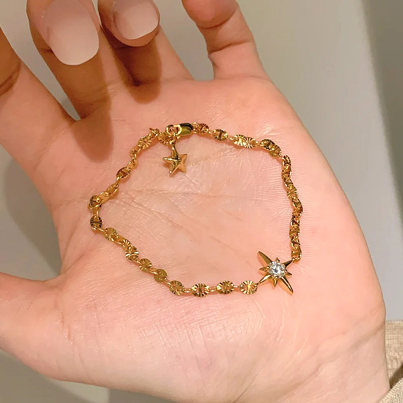 Xiaohongshu's Same Style Sparkling Star Bracelet for Women, Sparkling Comet, Meteor, Five-Pointed Star, Lucky Star Hand Jewelry