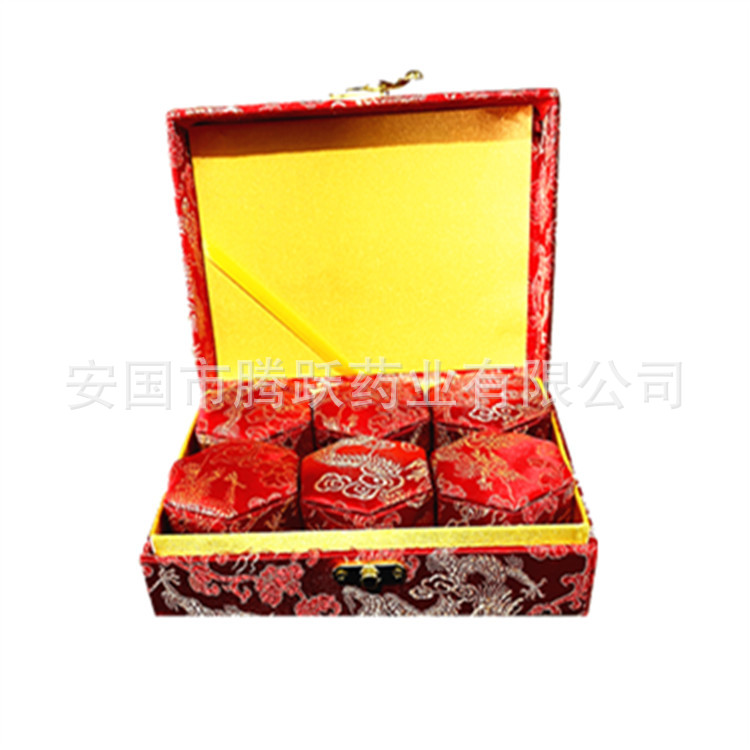 Red Dragon Brocade Gift Box Set of 6 Fabric Jewelry Keepsake Boxes key features