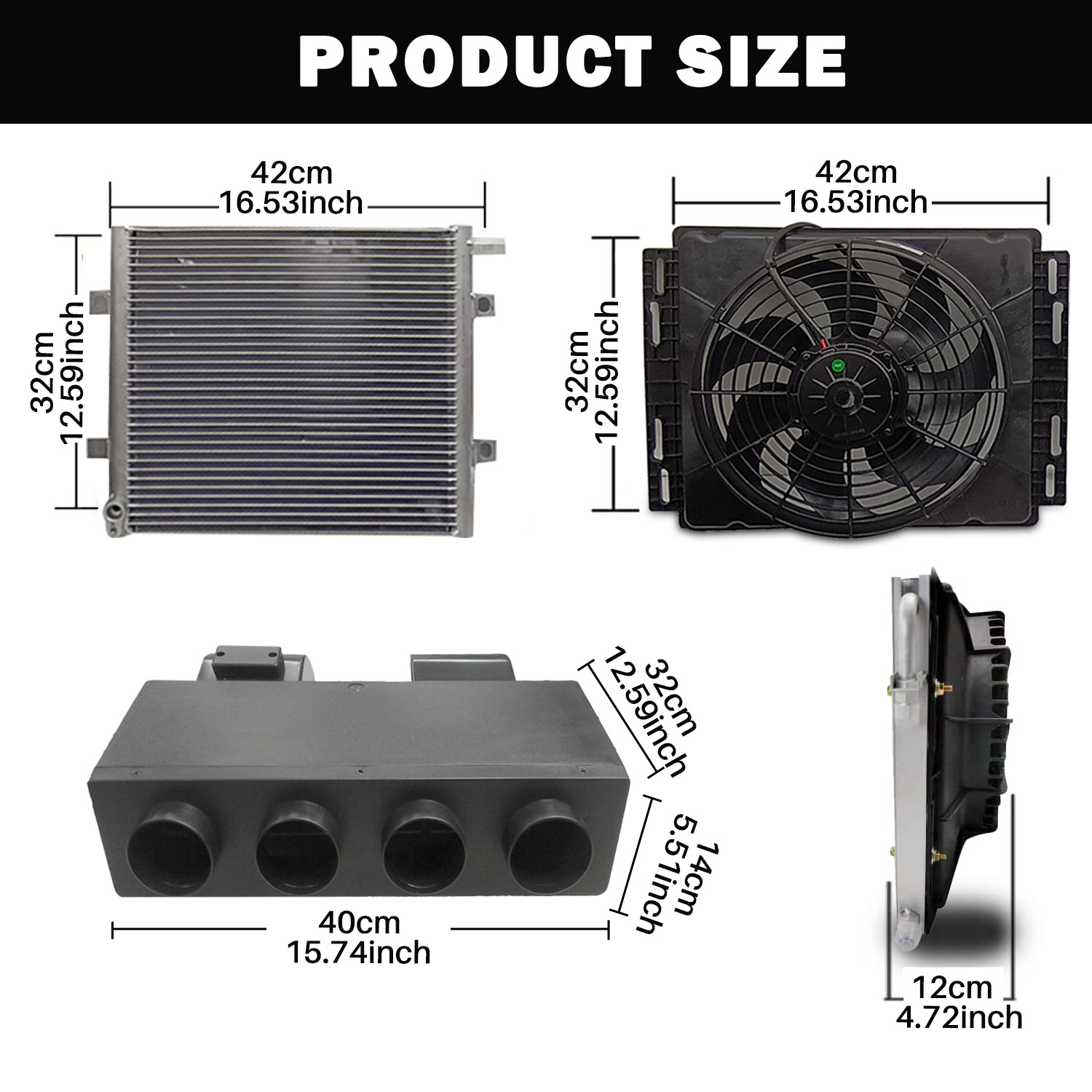 12V 24V eléctrico aire acondicionado conjunto máquina adecuada para vehículos comerciales RV van coche aire acondicionado modificación accesorios combinación