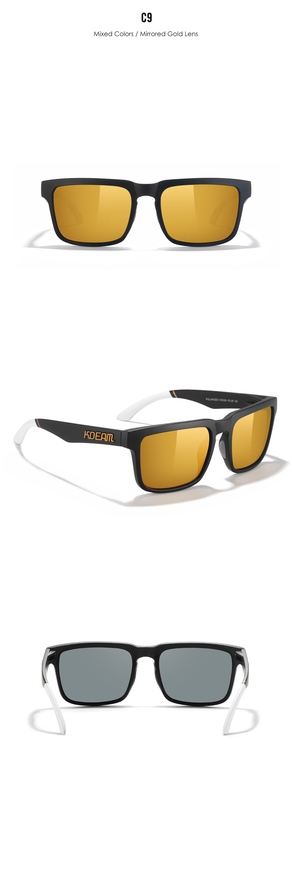 Casual Color Block Tac Square Full Frame Sports Sunglasses display picture 25