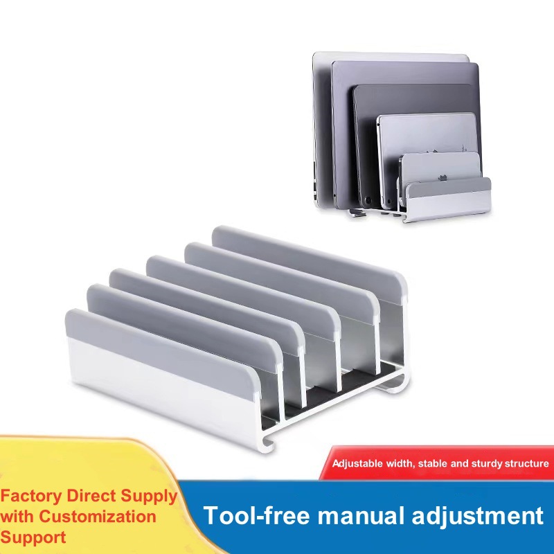 [Idock] Aluminum Alloy Adjustable Width Vertical Laptop Stand with Five Slots N17-7