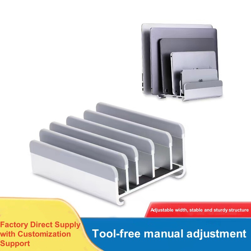 [Idock] Aluminum Alloy Adjustable Width Vertical Laptop Stand with Five Slots N17-7