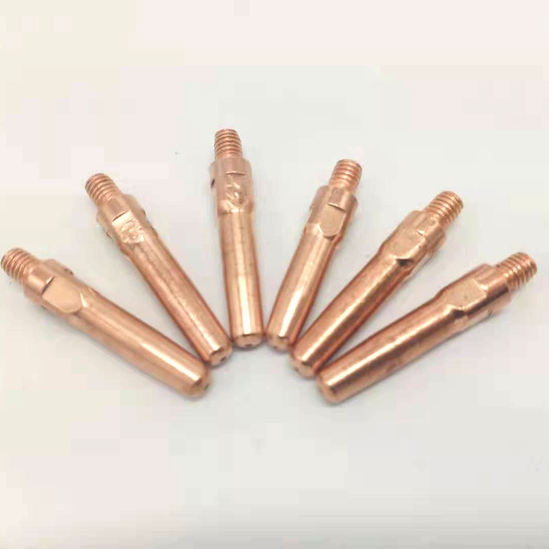 吉雷特气保焊枪导电嘴紫铜精车导电咀0.8/1.0/1.2/1.4二保焊配件