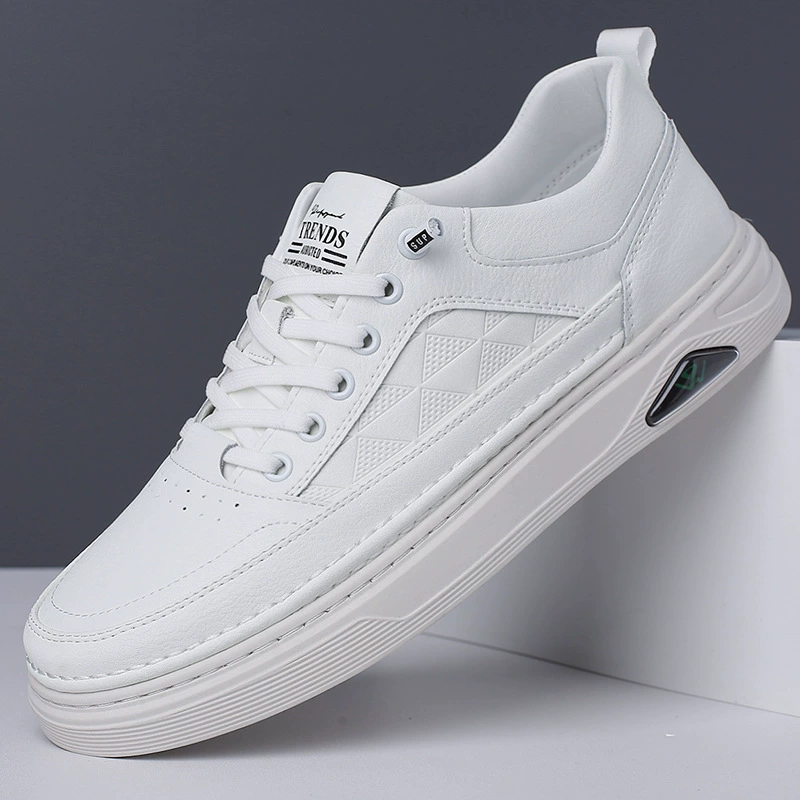 Осенняя новая фасоль мужская обувь трансграничная мягкая подошва дикая повседневная кожаная обувь бобовая обувь маленькая белая обувь