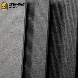Light Luxury Grooved Antique Tiles Bathroom Tiles Hotel Villa Rock Solid Tiles Yard Exterior Wall Tiles Non-Slip Floor Tiles