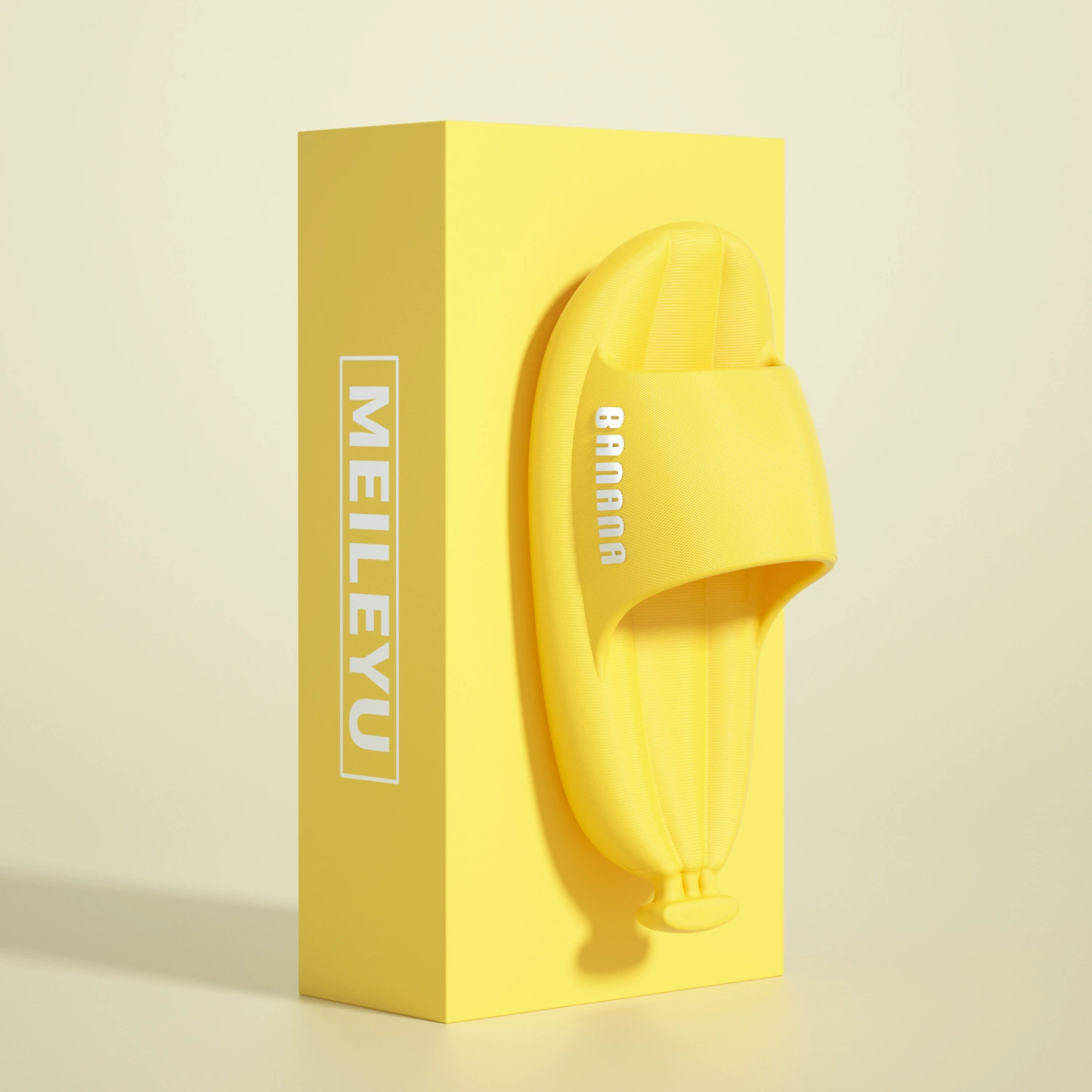 Внешняя торговля Банановые тапочки EVA Материал перетаскивания толстым дном, удобные пляжные тапочки