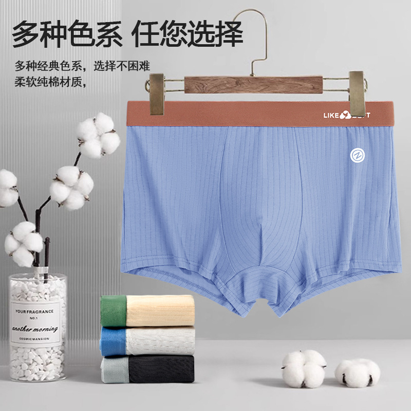 Pantalones interiores de hombre de algodón estilo antibacteriano pro-piel entrepierna deportiva transpirable pantalones adolescentes al por mayor