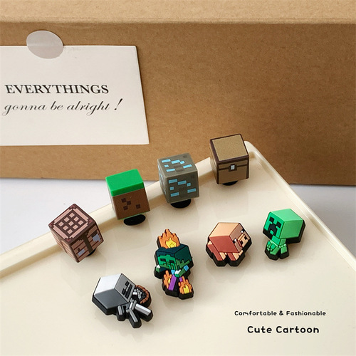 My World Shoe Flower Minecraft Survival Game Crocodile Shoe Accessories PVC Shoe Buckles DIY Shoe Accessories