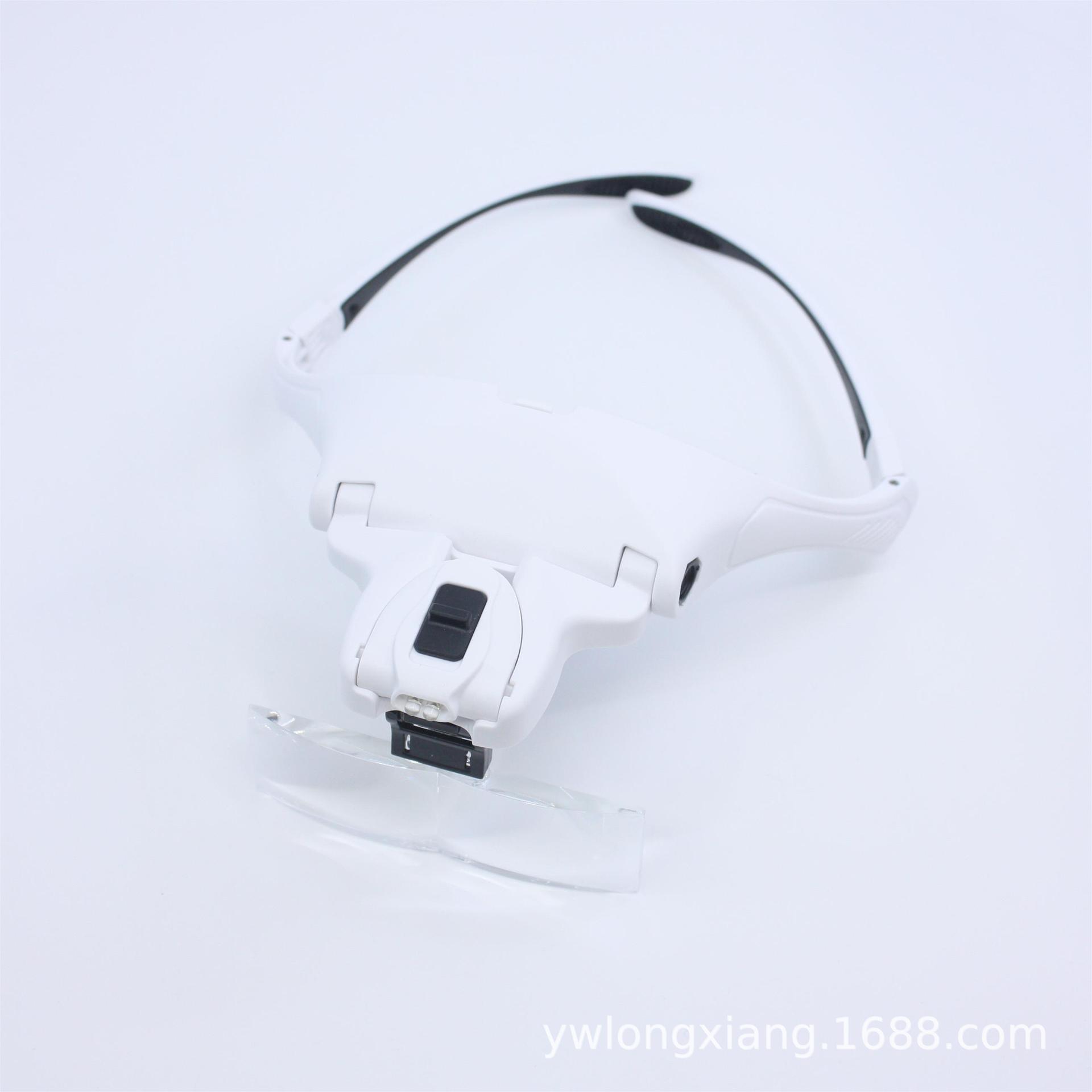 新版LED灯眼镜式头戴放大镜5组镜片阅读看书十字绣文眉睫毛嫁接