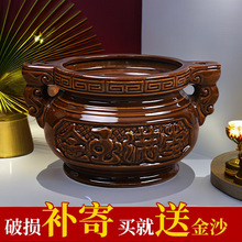 双耳香炉家用供奉插香陶瓷烧香佛堂招财户外祭拜财神大号室内供佛