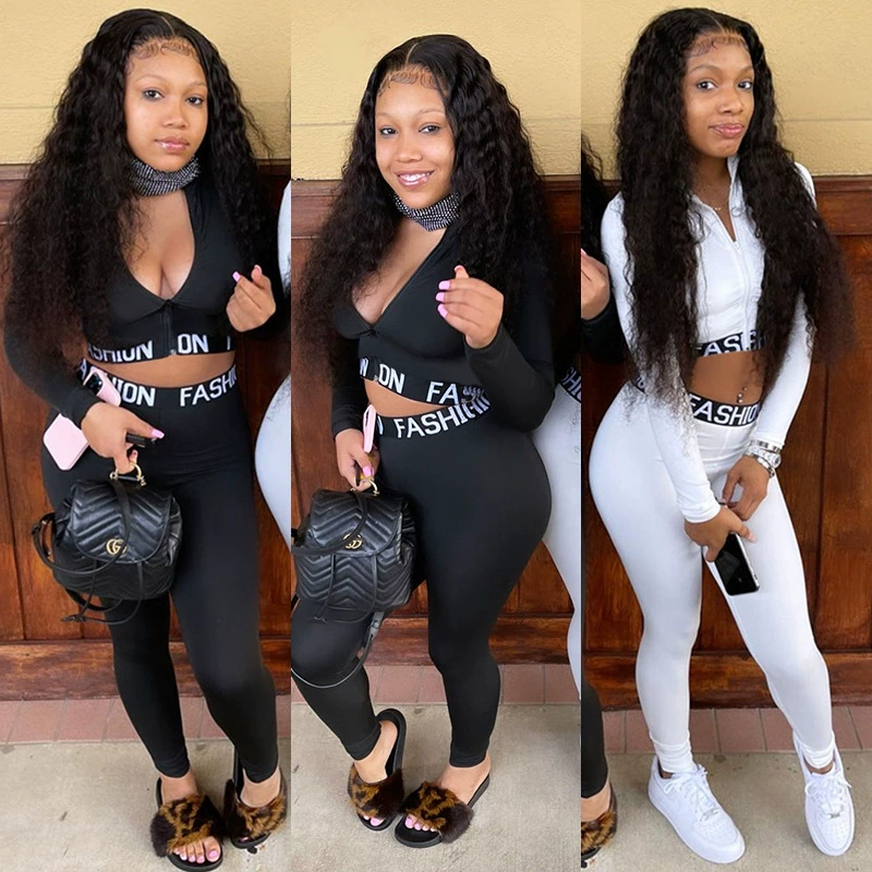 G8112 Европейский и американский женский новый модный Повседневный женский спортивный однотонный костюм из двух частей