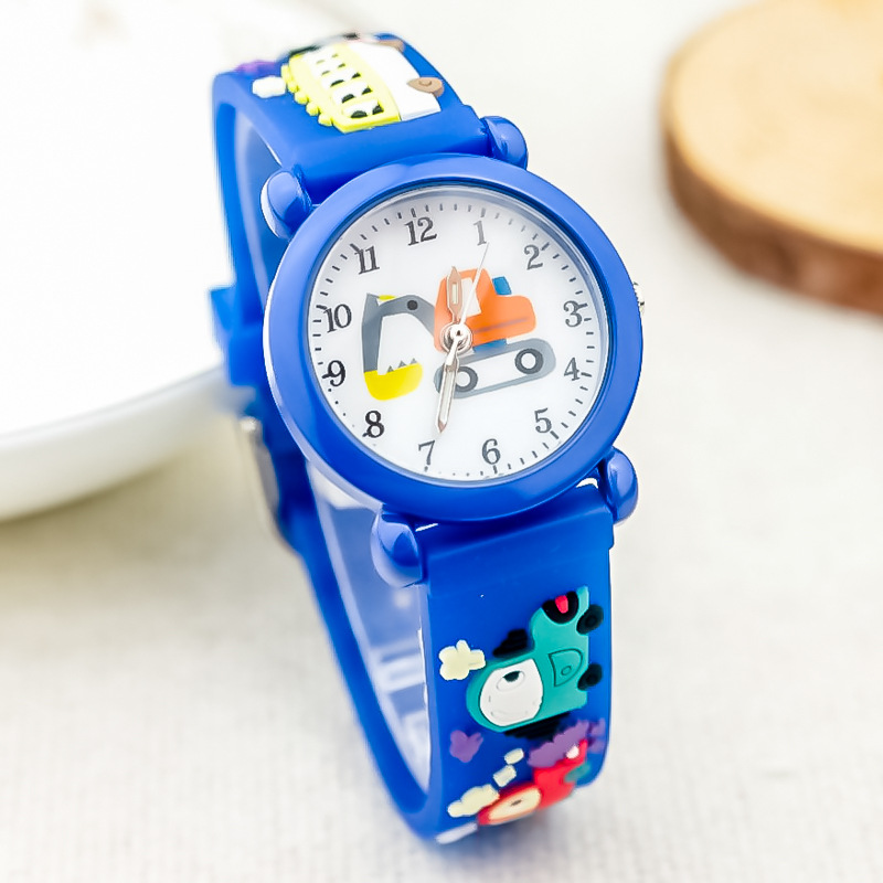 Cute Cartoon Little Boy Children's Excavator Watch Kindergarten Student Quartz Waterproof Electronic Gift Tide Watch