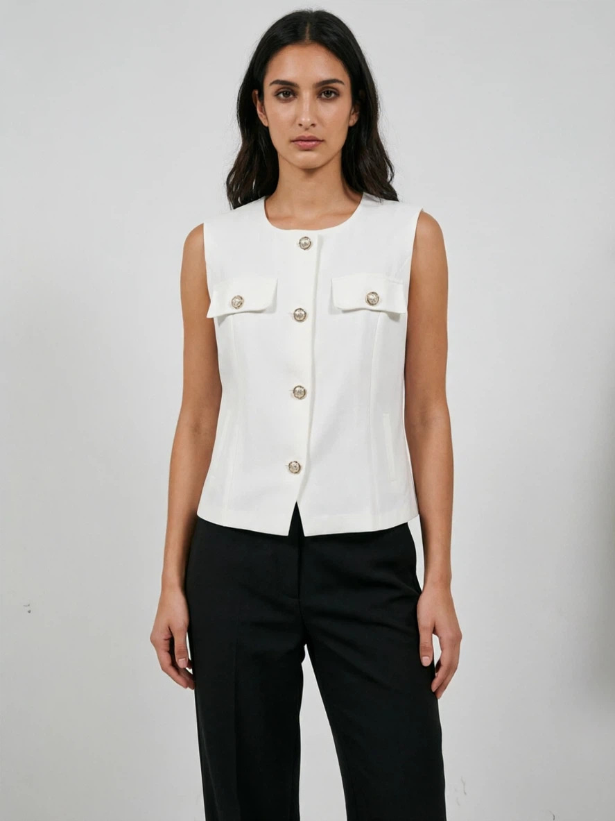 Europa y los Estados Unidos Amazon nueva ropa de mujer transfronteriza temperamento elegante cinturón de moda sin mangas abrigo de estilo casual chaleco de mujer image 9