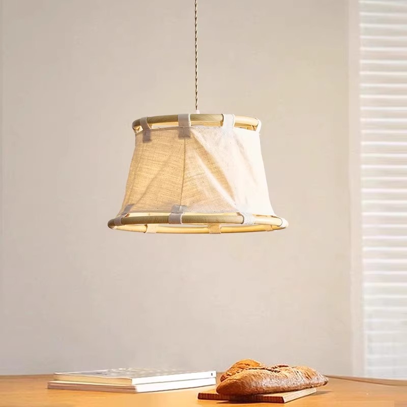 Lámpara de viento silenciosa medieval sala de té Zen estilo chino dormitorio sala de estar estilo japonés lámparas de tela retro