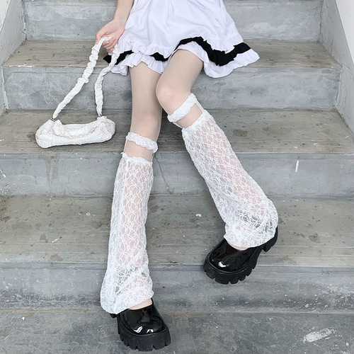 Summer thin pile socks, anti-mosquito foot covers, mid-tube socks, warm leg covers, sunscreen mesh calf socks
