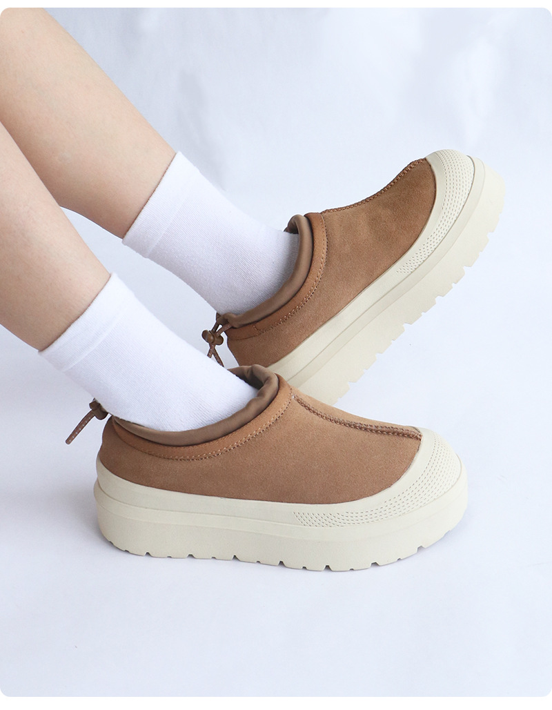 Waterproof Cowhide Snow Boots For Women With Wool Lining And Sole_voghion.com