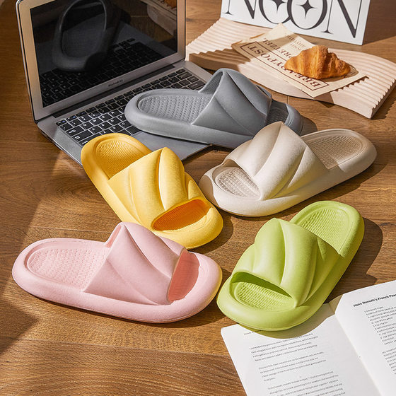 Ant love spring and summer new pure color trendy wave pattern soft bottom men's and women's couple home outdoor sandals