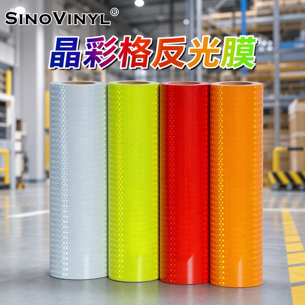 Xinlang transparente de celosía de cristal película reflectante panal ranura de hendidura reflectante luminoso signo de advertencia adhesivo instantáneo