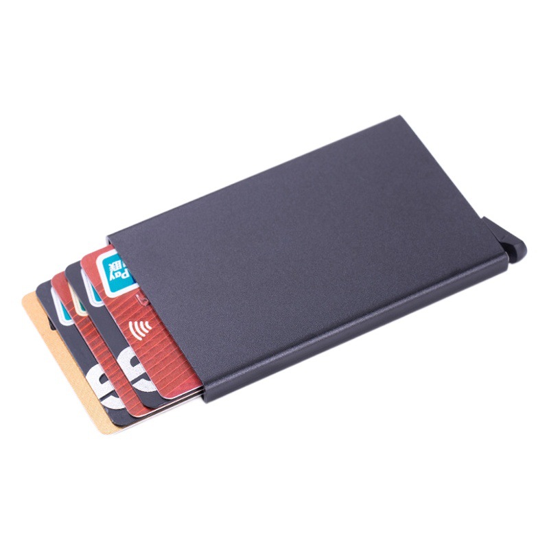 Caja de tarjeta de aleación de aluminio RFID caja de tarjeta antirrobo caja de tarjeta de visita seis colores en stock caja de tarjeta de Banco X-1