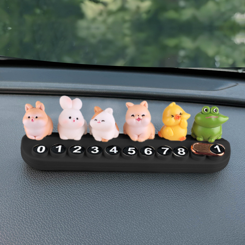 Placas de estacionamiento temporales pueden ocultarse adorables creativas pequeñas mascotas para moverse placa telefónica de estacionamiento adornos