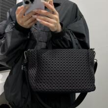跨境temu专供女士时尚网面简约托特包大容量百搭潮流单肩斜跨包