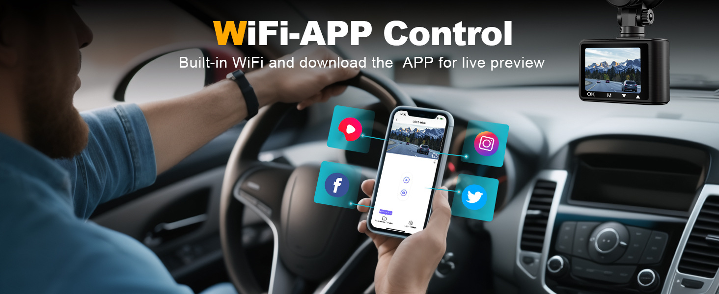4K Dual-Recording Wifi Private Model Dual-Lens High-Definition Dash Cam with Multiple Languages and Dual Recording for Front and Rear, Universal Model