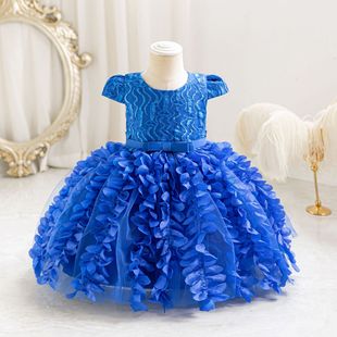 2024 Cross-border Summer New Children's Fun Square Children's Skirt Prug Dress Western Style Performance Dress Children's Skirt Wholesale