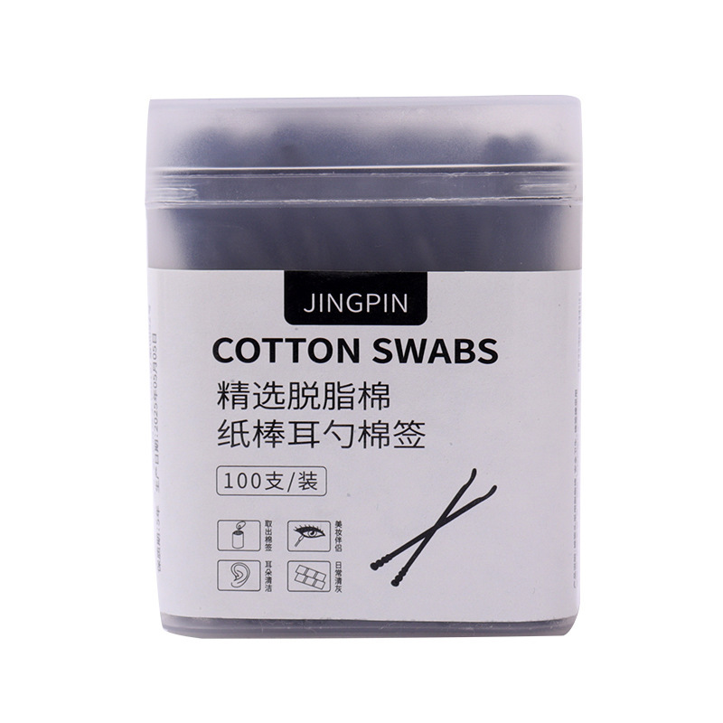 綿棒日本製耳かきボックス黒綿棒クリーニング黒ずみ耳かき使い捨て双頭綿棒卸売|undefined