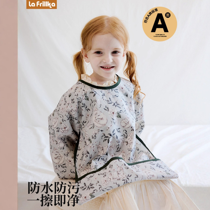 Baby Kindergarten Eating Waterproof Bib Baby Food Supplement Long-Sleeved Cover to Prevent Dirty Kidsren's Painting Rice Pocket Reverse Dressing Baby Kindergarten Eating Waterproof Bib Baby Food Supplement Long-Sleeved Cover to Prevent Dirty Kidsren's Painting Rice Pocket Reverse Dressing