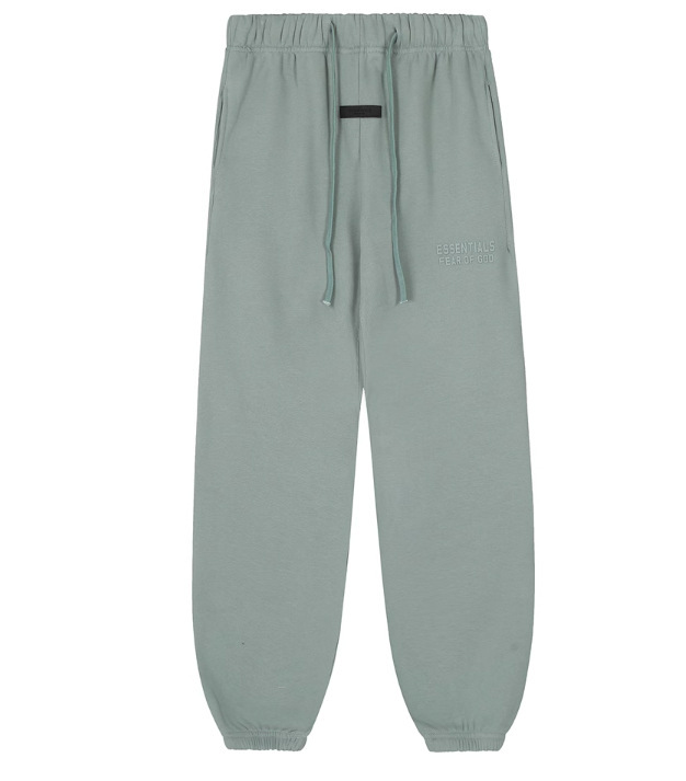 FOG High Street doble línea ESSENTIALS letras de silicona estéreo más suéter con capucha de terciopelo traje de pantalones casuales de moda