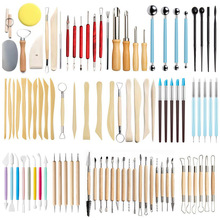 塑料陶泥泥塑五件套美术用品 DIY雕塑造型工具厂家软陶艺工具批发