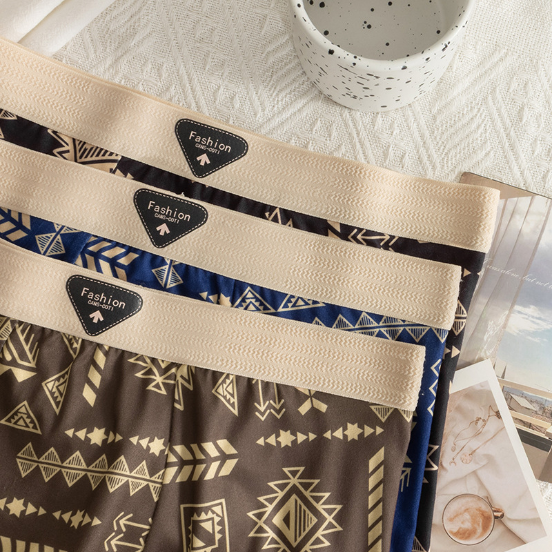 Nuevo estilo americano retro hombre calzoncillos de cintura alta elástica piel transpirable pantalones de moda de verano al por mayor