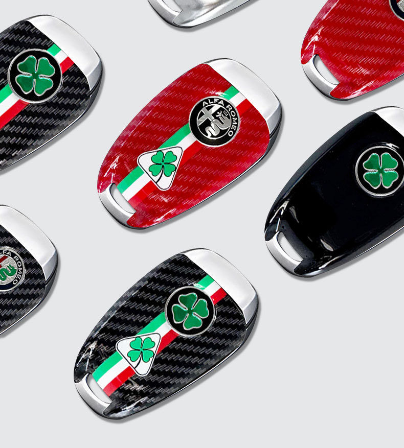 Suitable for Alfa Romeo Giulia Modified Original Car Key Shell Stelvio Carbon Fiber Pattern Key Back Cover