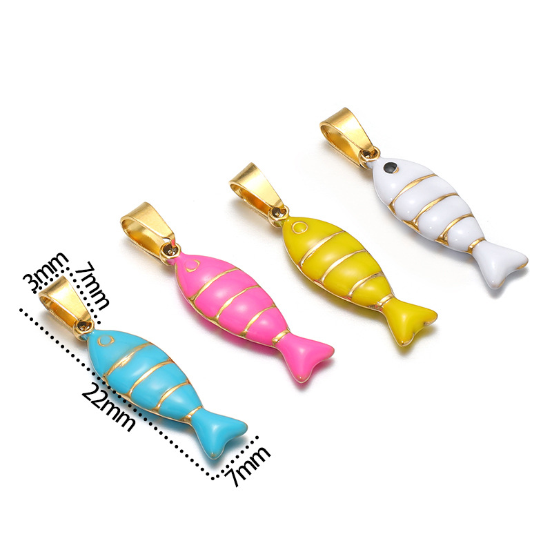 9g Weight Pendant Jewelry Making Type DIY Jewelry Accessories Classification 5 PCS/Package Quantity Resin Material Fish Pattern Enamel Design Cute, Simple Style Style 5 PCS/Package Resin Fish Pendant 1